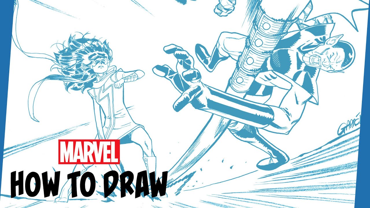 How to Draw Ms. Marvel (Kamala Khan) W/ Javier Garrón | EN ESPAÑOL