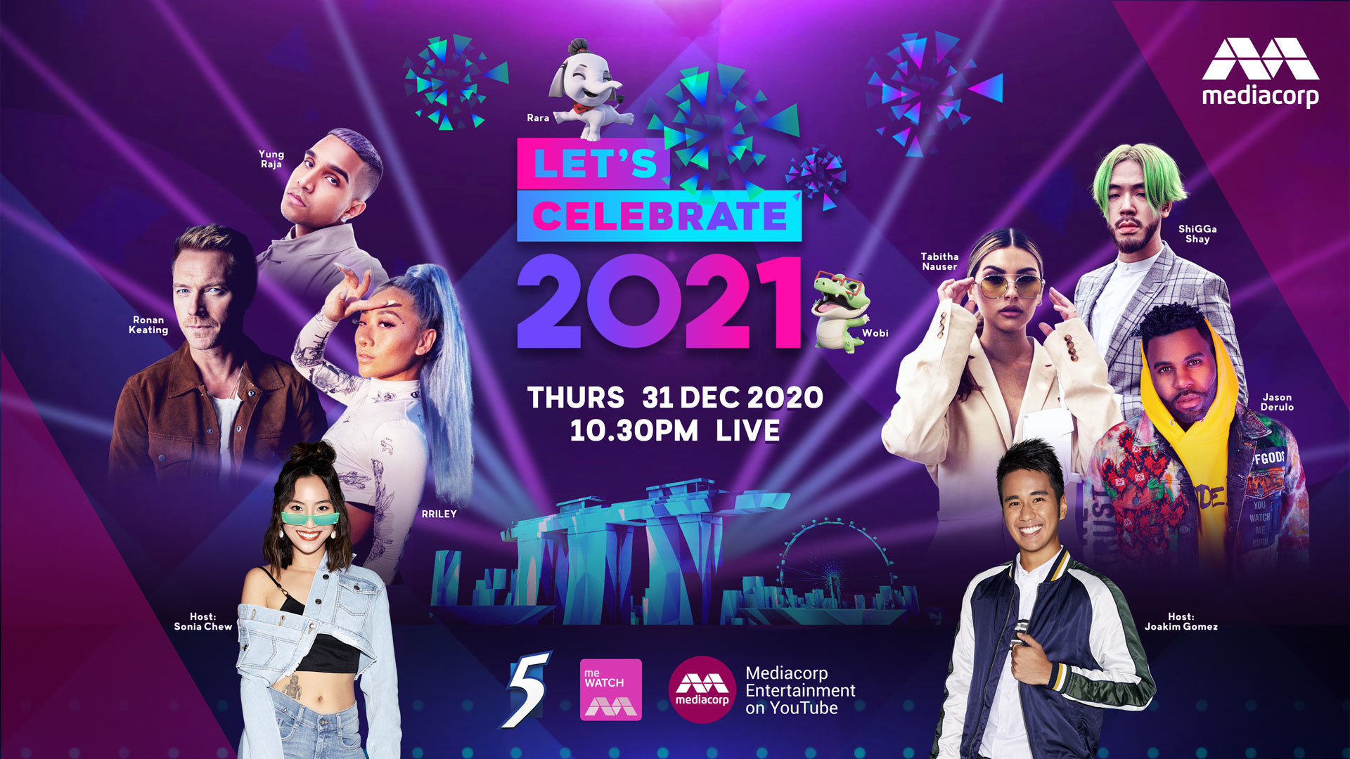 Yung Raja, Shye, Jeremy Zucker, Jason Derulo, and more to perform at Mediacorp’s countdown show Let’s Celebrate 2021