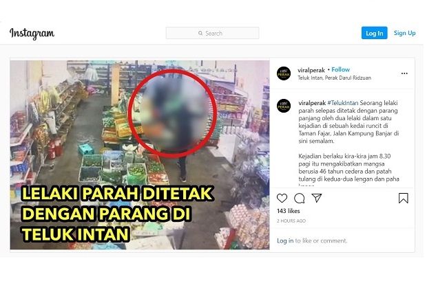 Man slashed by two assailants in Teluk Intan