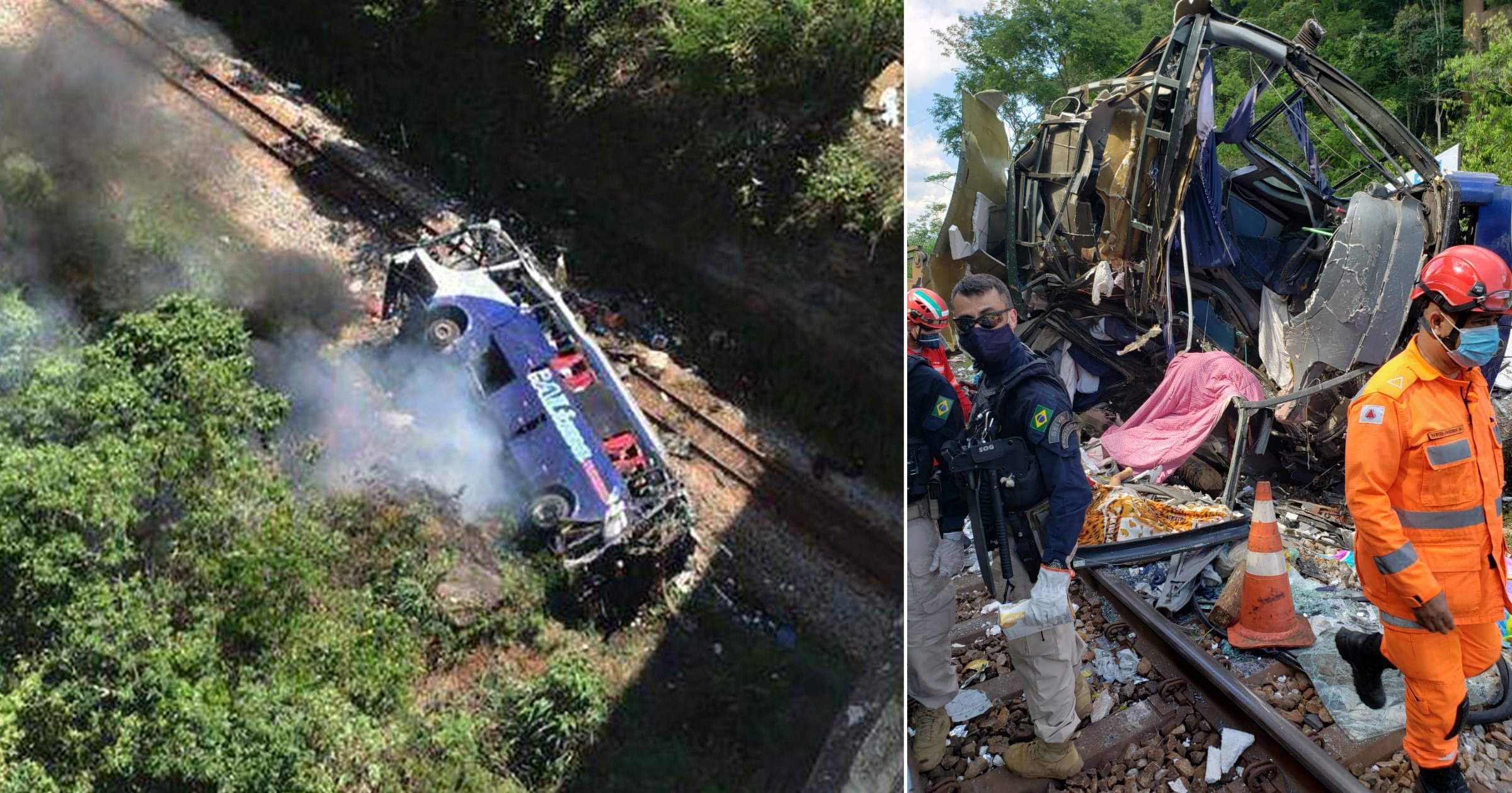 15 dead and 30 injured after tour bus plunges from bridge in Brazil