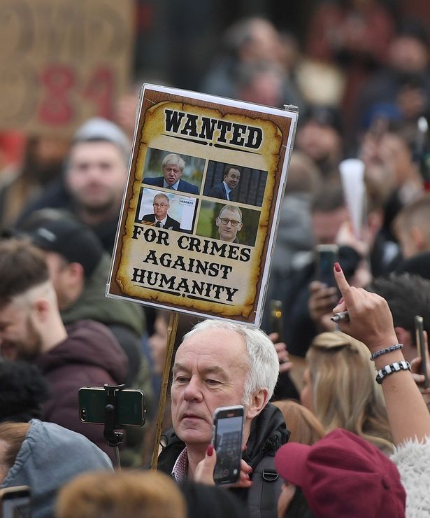 Hundreds at Covid anti-lockdown protest are 'sticking two fingers up' to those who died