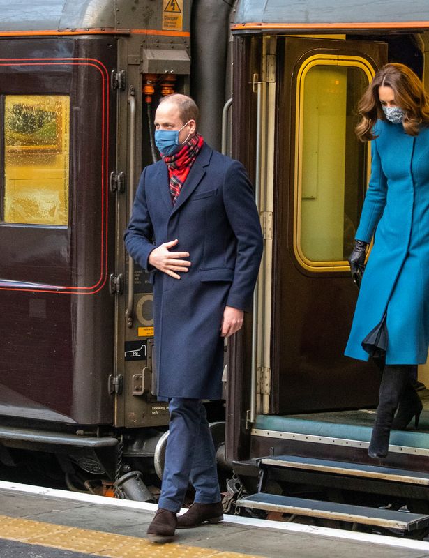 Kate Middleton and Prince William meet reindeer at school during Royal Train tour