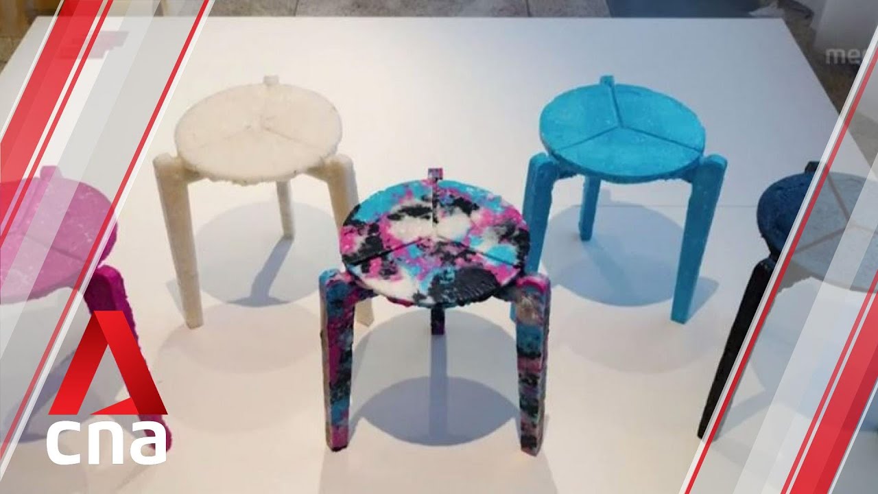 South Korean student creates stools out of used disposable face masks