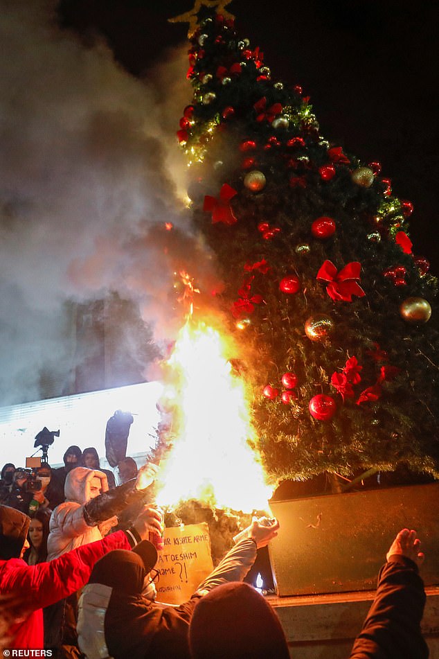 Man is SHOT DEAD for breaking coronavirus lockdown rules in Albania capital sparking riots in the capital