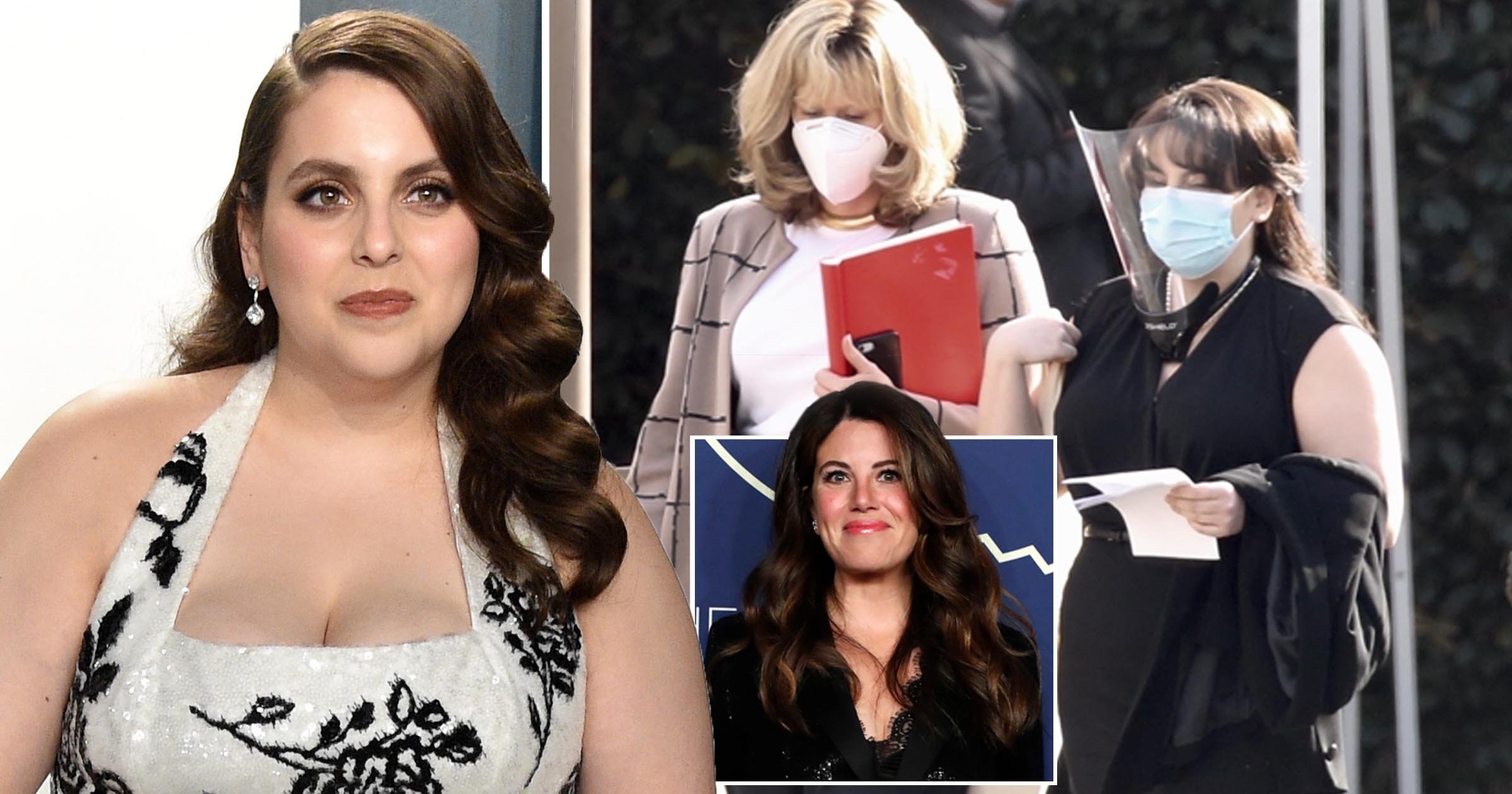 Beanie Feldstein’s transformation into Monica Lewinsky seen for first time on set of American Crime Story: Impeachment