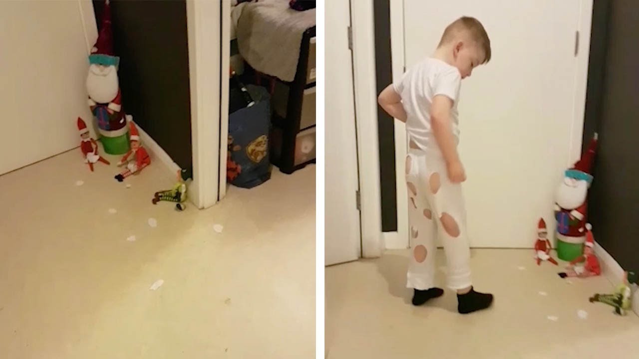 Cheeky Elf On The Shelf Cuts Holes In Boy's Pyjamas