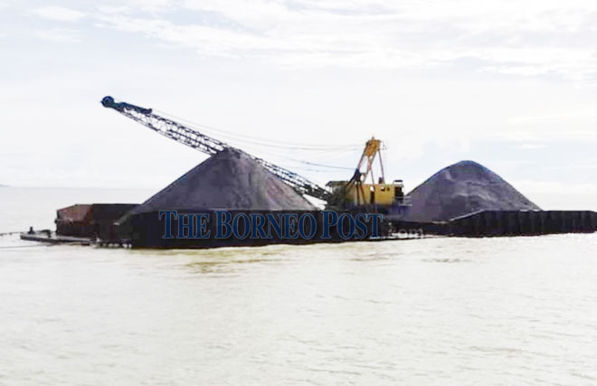 Tugboat and gravel-laden barge without port clearance pass intercepted by MMEA off Tg Jerijih