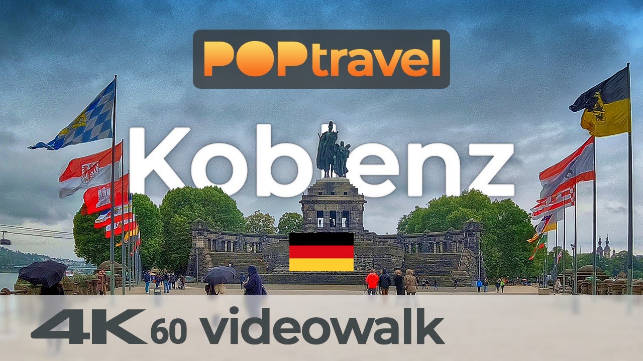 Walking in KOBLENZ / Germany 🇩🇪- Rainy Afternoon - 4K 60fps (UHD)