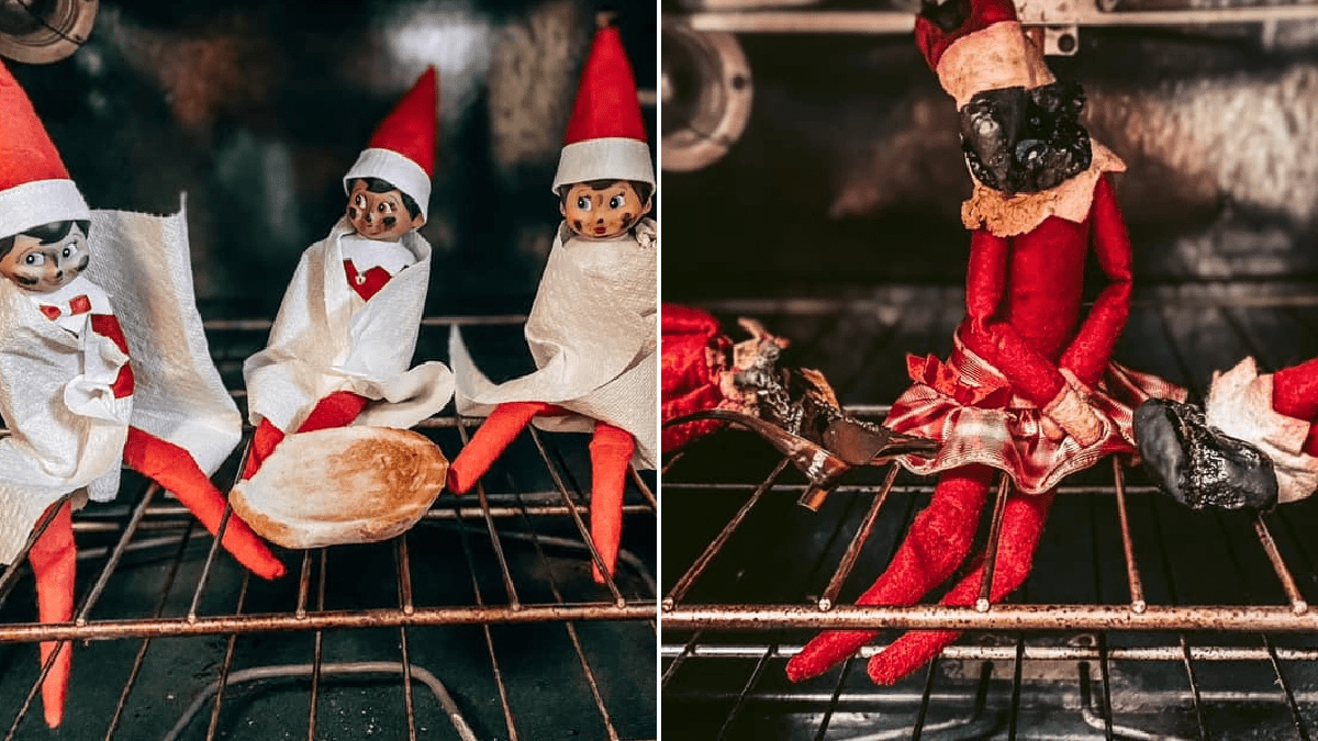 Dad incinerates family’s elves on shelf after turning on oven where they were hiding