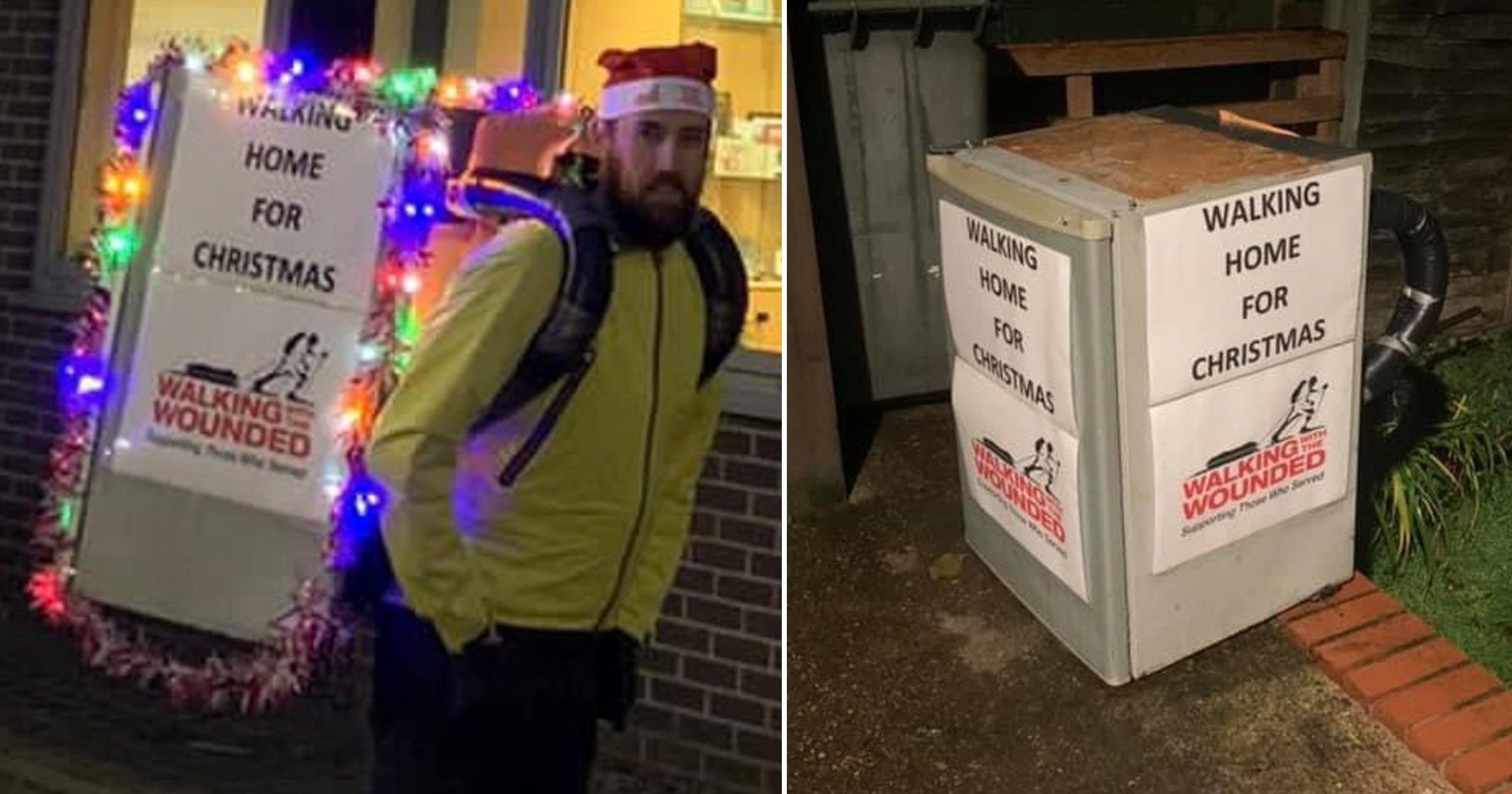 Dad walks nine miles every day to and from work with 15kg fridge on his back