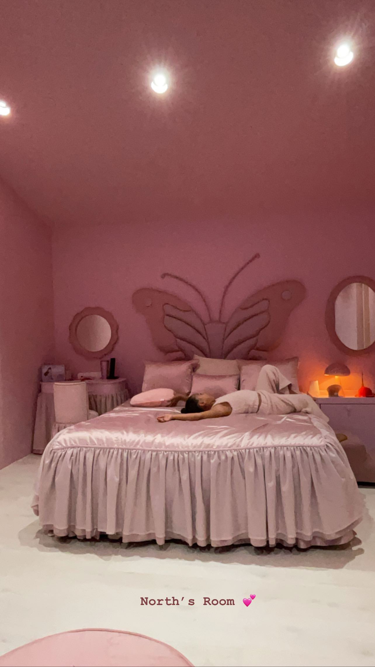 Kim Kardashian reveals North West’s beautiful pink butterfly-themed bedroom with her own tree