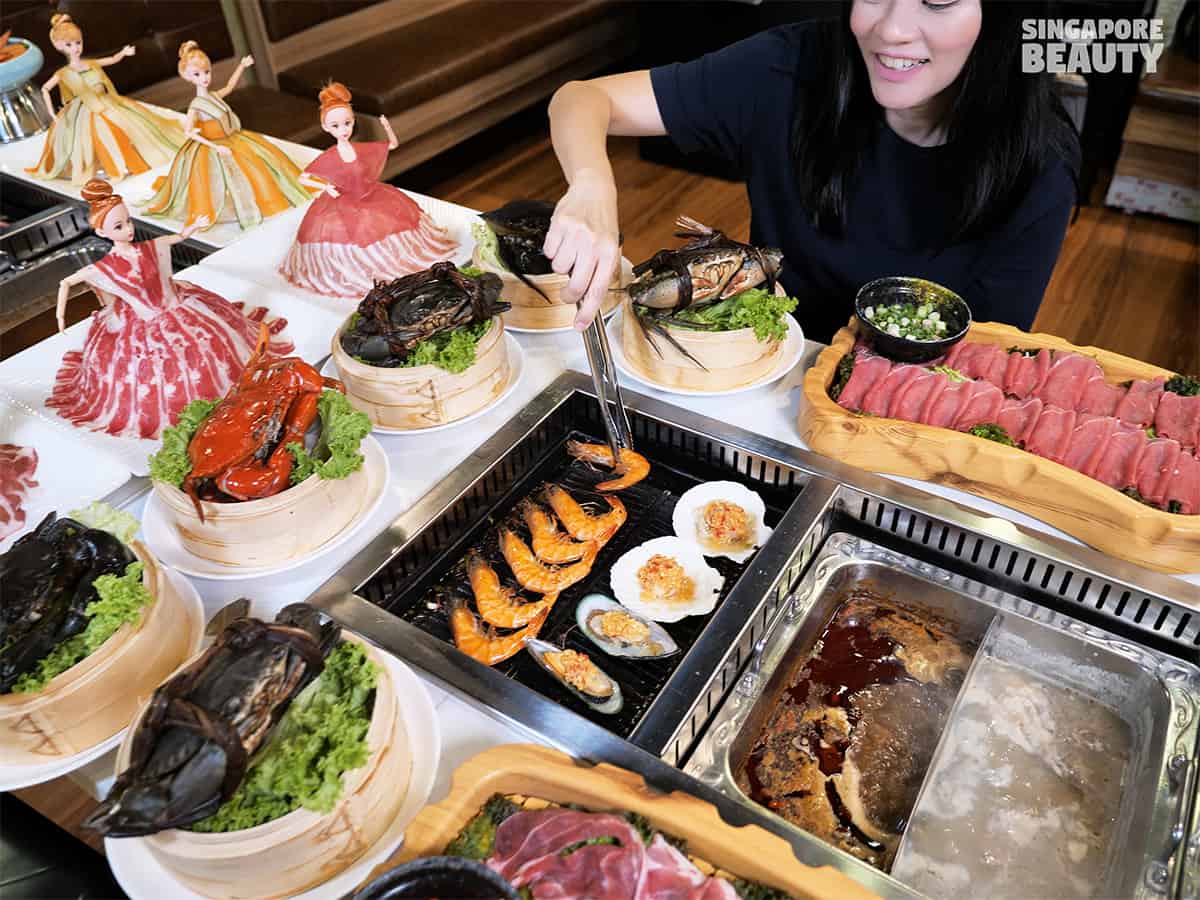 Hot Pot & BBQ Buffet With Free Flow Crabs At Bugis Cube From $26.80++