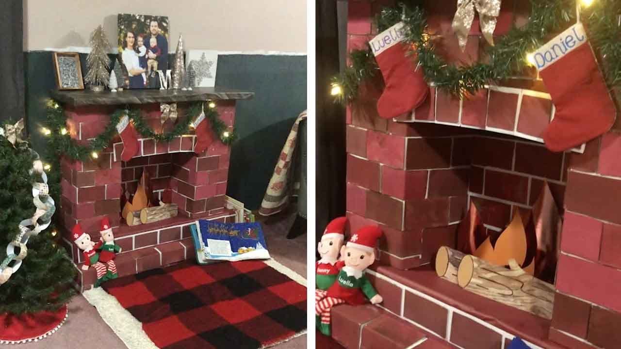 Creative Mum Builds Fireplace After Daughter Worries About Santa