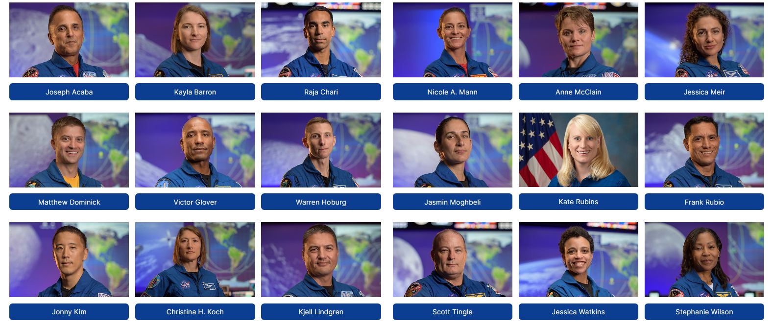 NASA Announces its Artemis Astronauts: 18 People Training to Fly to the Moon
