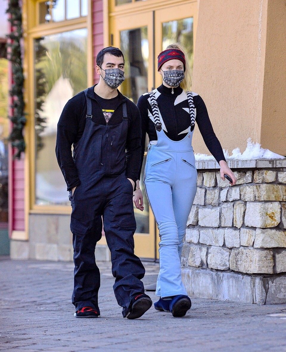 Sophie Turner Hits the Slopes in a Baby Blue Ski Suit with Joe Jonas