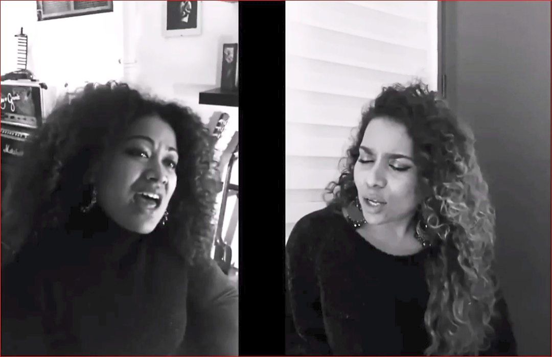 Aunt and niece share carolling cheer online