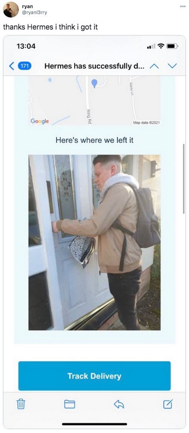 ASOS shopper's cheeky comeback to Hermes driver as he snaps proof of delivery