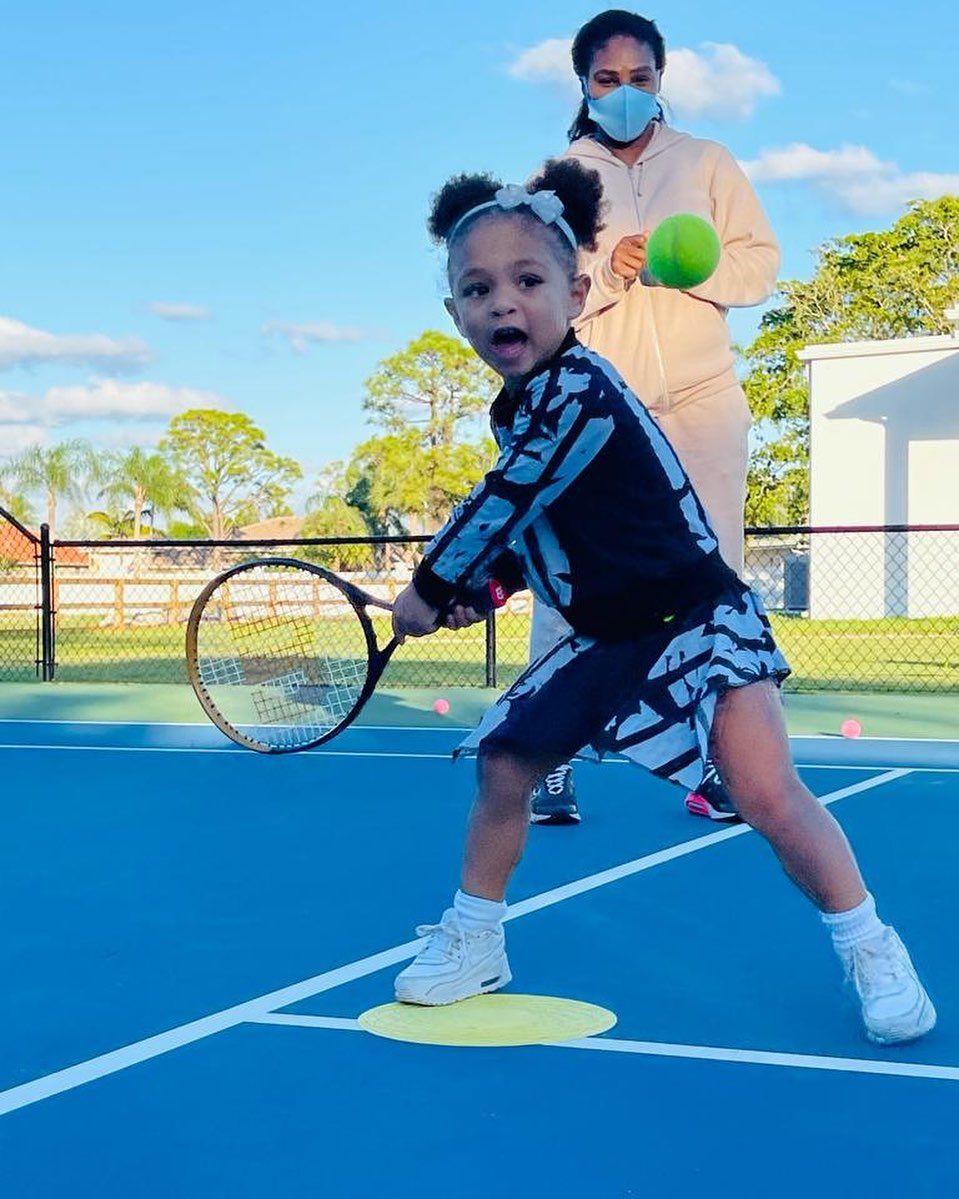 Serena Williams's Three-Year-Old Daughter, Olympia, Already Has a Mean Tennis Stroke
