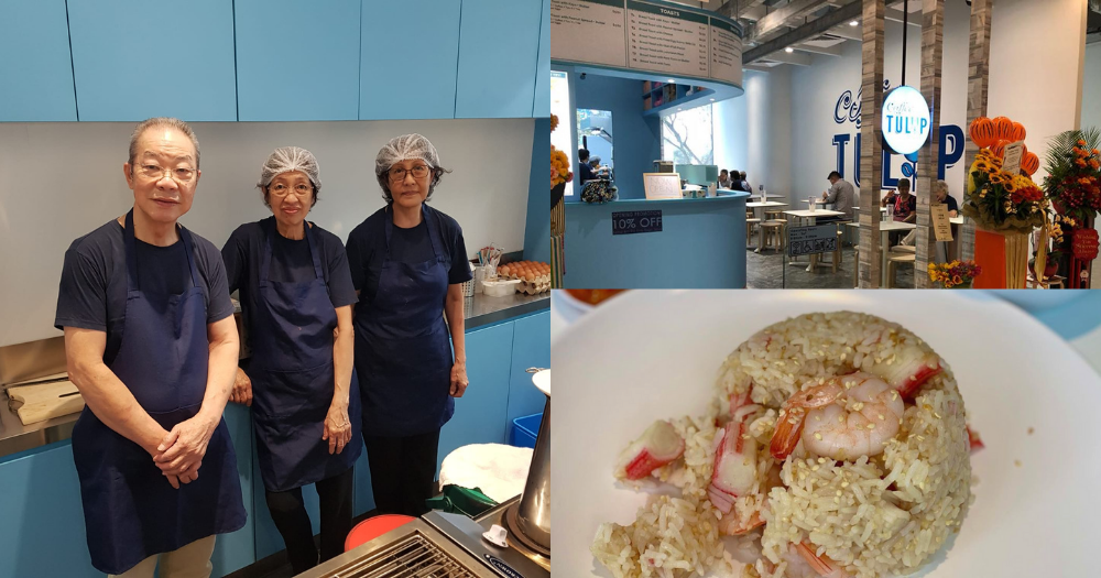 Novena cafe run by staff in their 70s serve local food like garlic fried rice & braised pork chop for under S$10