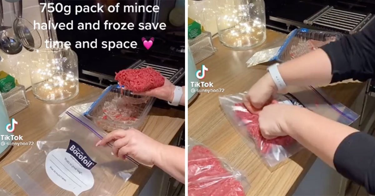 Woman shares space-saving freezer storage hack to make mince quicker to thaw