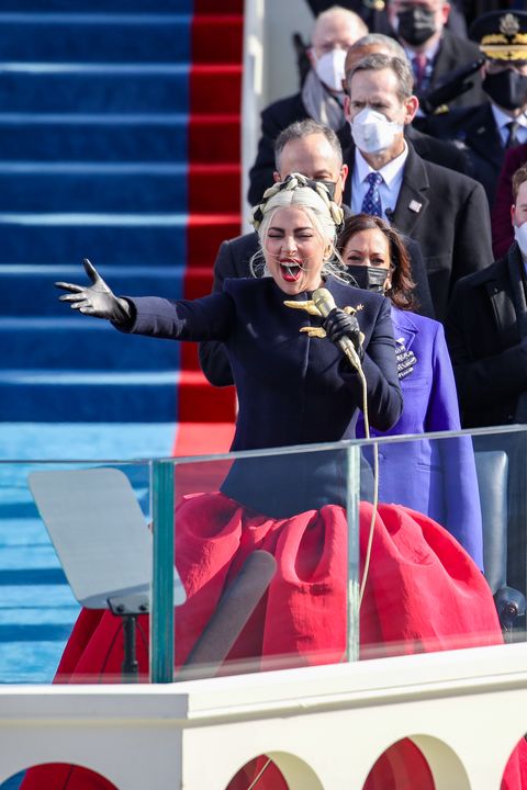 Lady Gaga Wears Schiaparelli Haute Couture to the Biden–Harris Inauguration