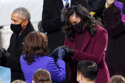 Michelle Obama Fist-Bumped Vice President Kamala Harris at Her Inauguration