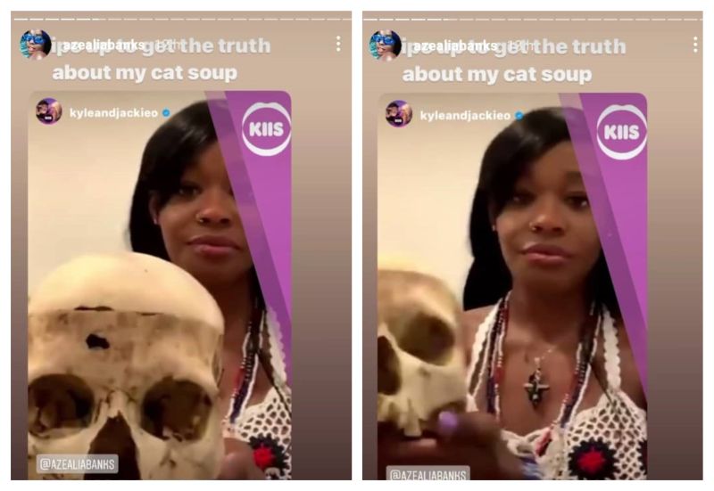 Rapper Azealia Banks shocks people by showing off human skull she bought online