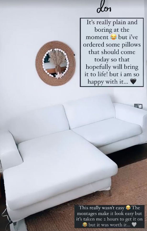 Stacey Solomon's nifty trick for making her stained cream sofa look brand new