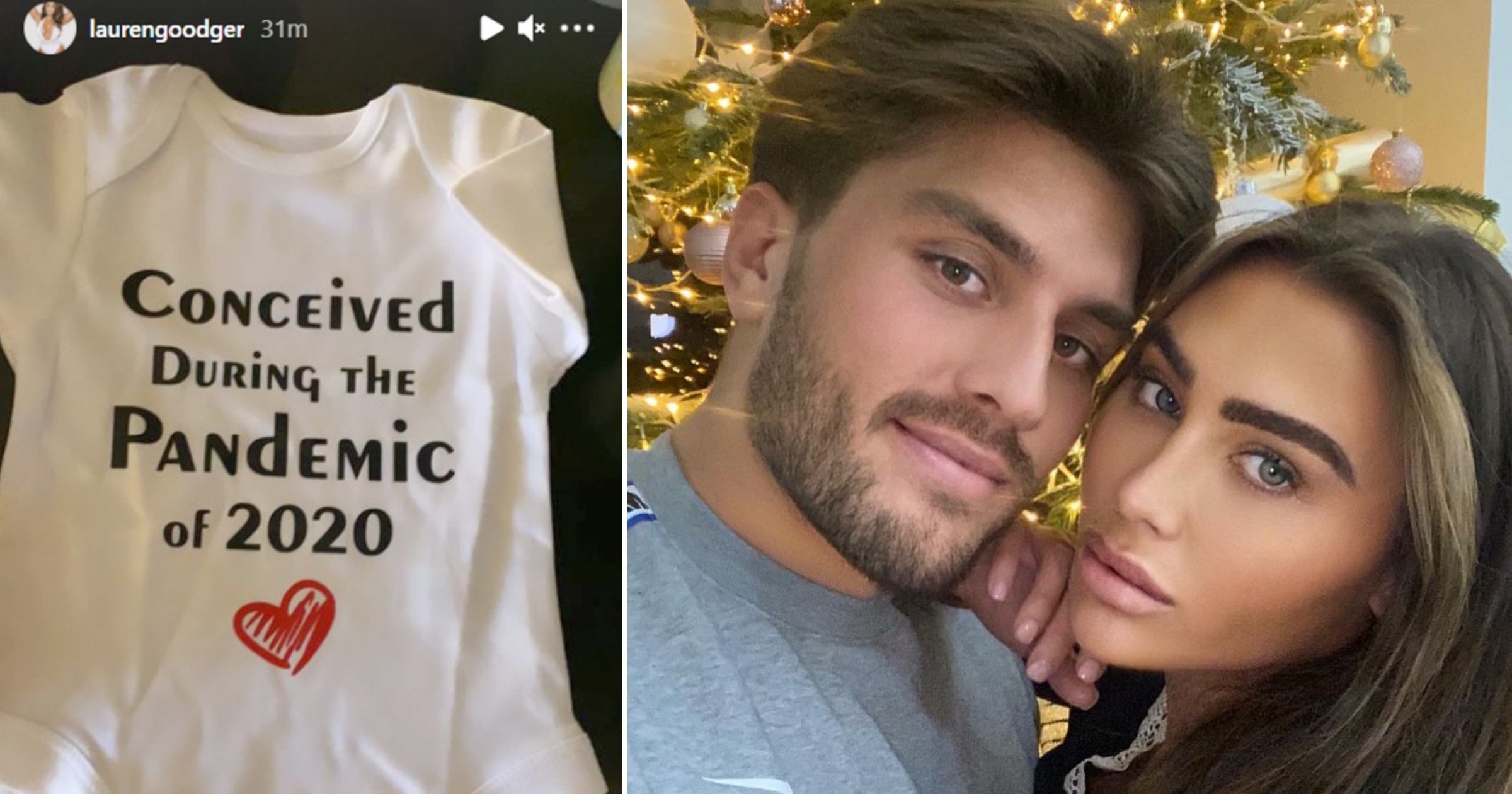 Lauren Goodger shares babygrow from Charles Drury’s mum and it’s quite something: ‘Conceived during the pandemic’