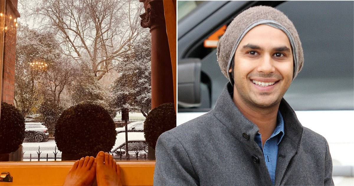 Big Bang Theory’s Kunal Nayyar can’t get enough of ‘pretty’ London in the snow