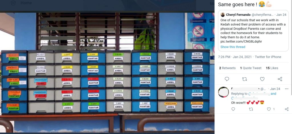 Kedah School Prepares Physical Dropboxes So Students Can Still Complete Their Homework