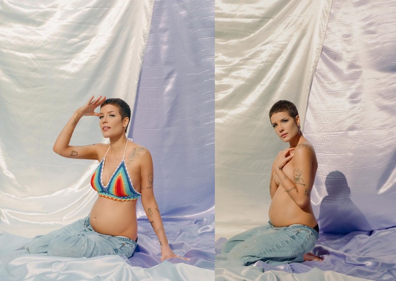 Halsey pregnant with her first child