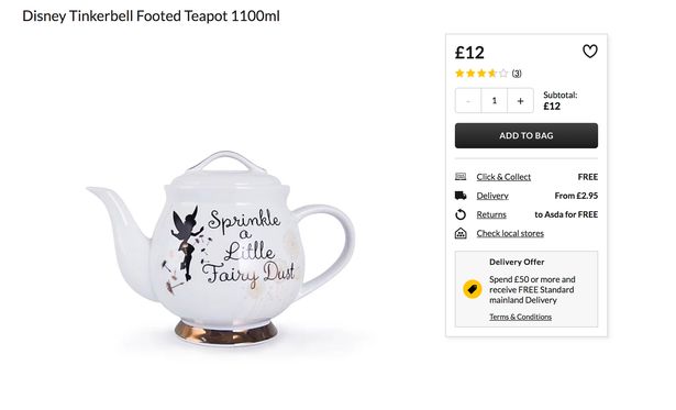Asda shopper spots awkward spelling mistake on 'beautiful' Disney teapot