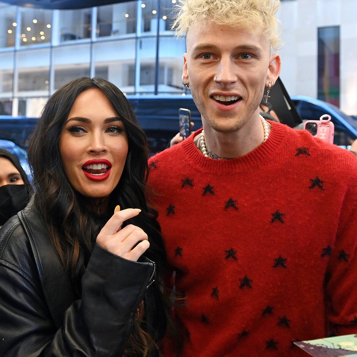 Machine Gun Kelly Proves Chivalry Isn't Dead as He Carries Megan Fox Into Crowded Studio