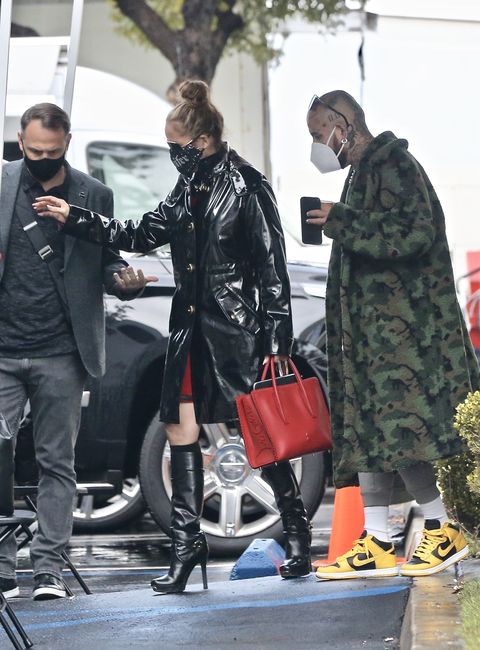 J.Lo Channels The Matrix in a Black PVC Coat and Sky-High Stiletto Boots