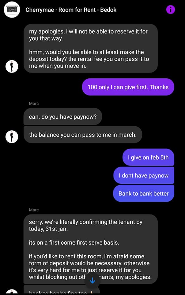 Man allegedly tries to scam rental fee. Pay deposit before signing tenancy agreement