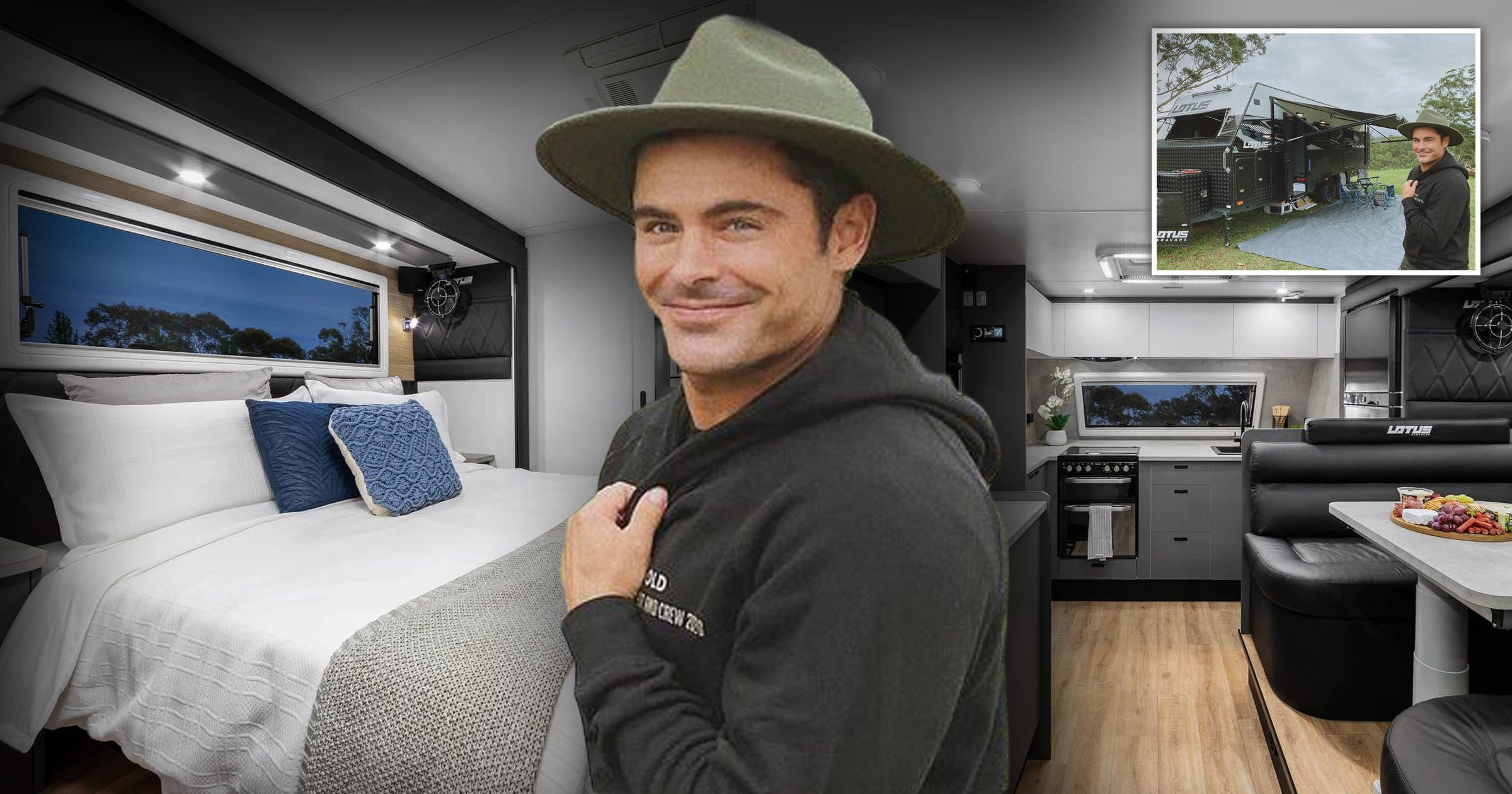 Inside Zac Efron’s epic $140,000 caravan on set of new movie Gold in Australia’s outback: ‘Home sweet home’