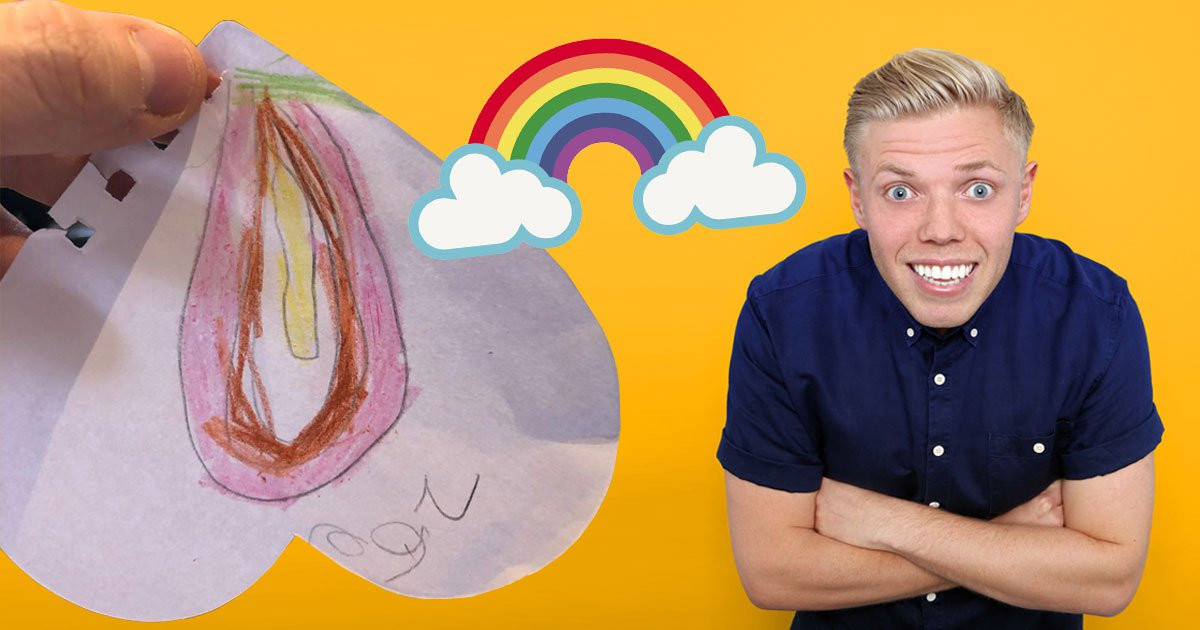 Rob Beckett unveils kid’s explicit rainbow drawing and we’re obsessed: ‘I’ve never seen one look like that’