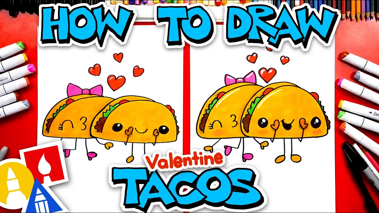How To Draw Funny Valentine's Tacos