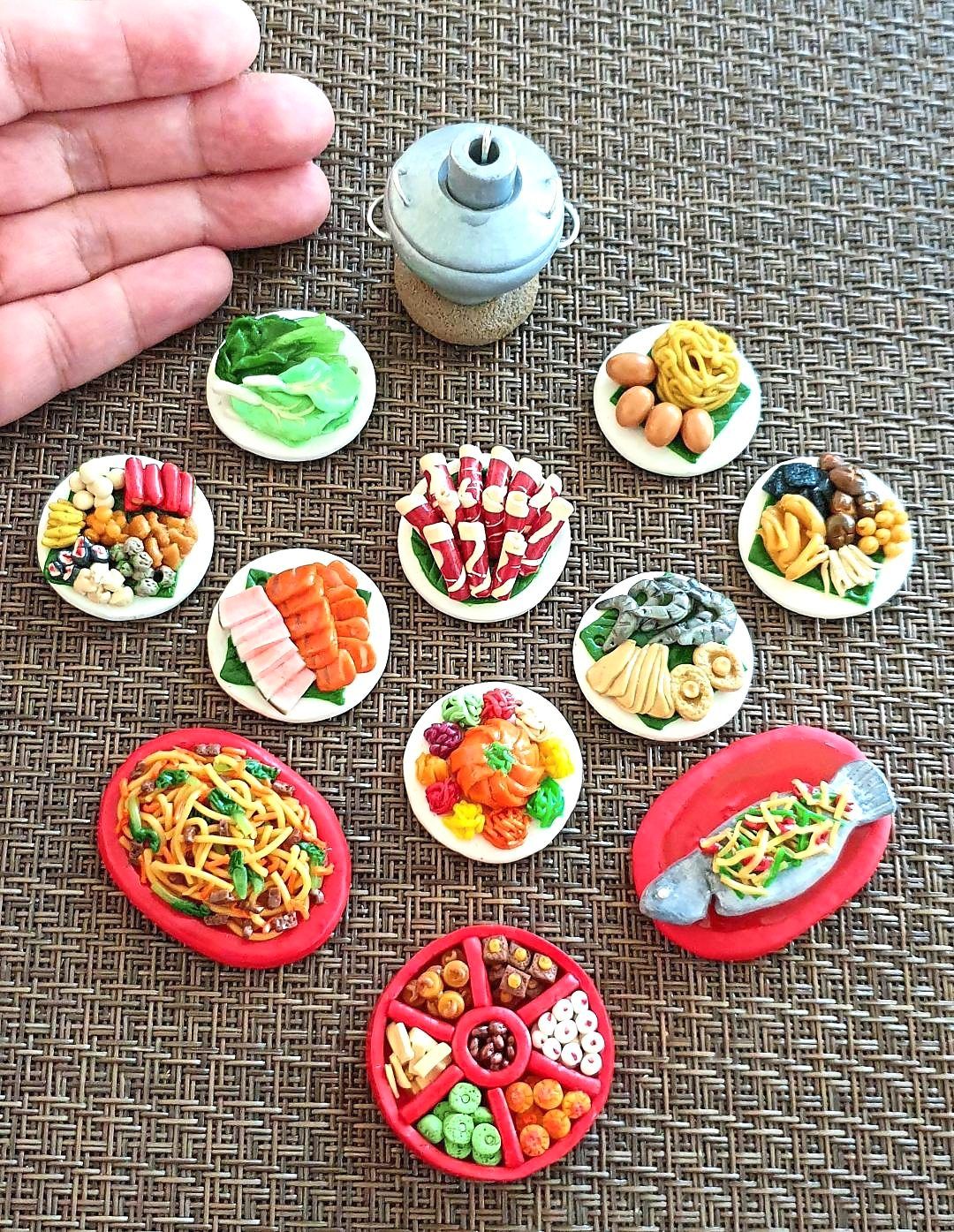 No reunion dinner? Malaysian lecturer 'cooks up' clay miniatures of her family's 12-dish meal