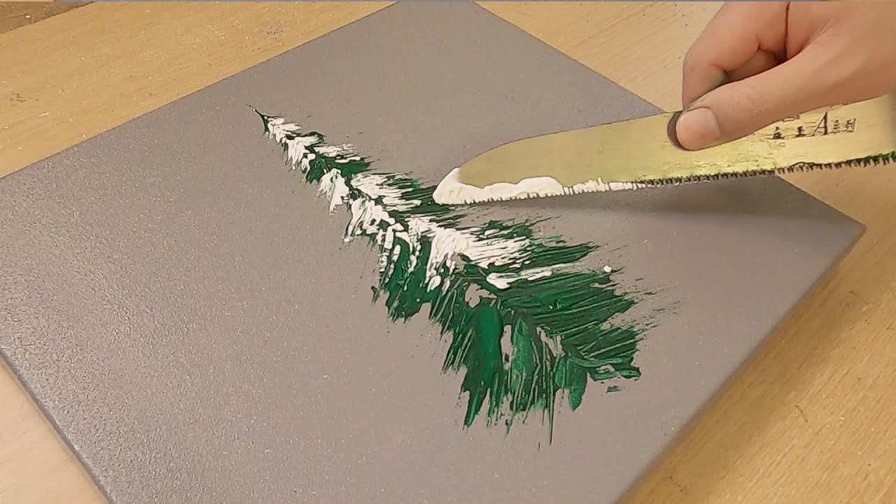 Pine tree painting technique using a handsaw - 'Restoration'