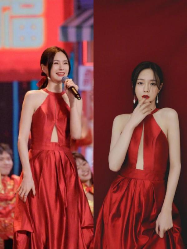 沈梦辰穿紧身裙秀蛮腰，与杜海涛甜蜜同框，怕男友吃醋缝紧领口？