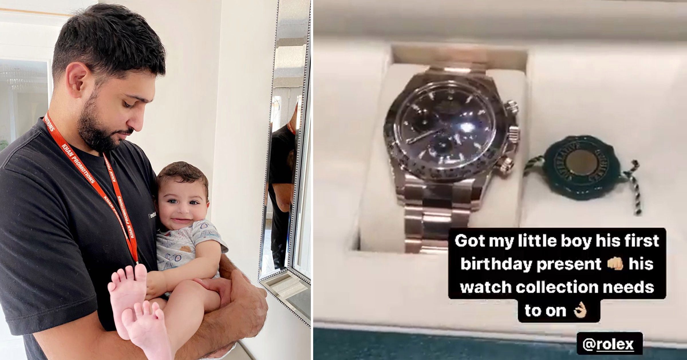 Amir Khan splashes out on £30k Rolex watch as present for son’s first birthday