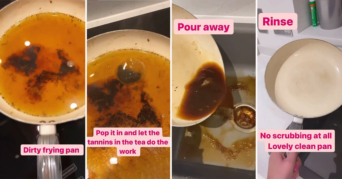Cleaning expert reveals how a teabag can leave filthy pans spotless – without any scrubbing