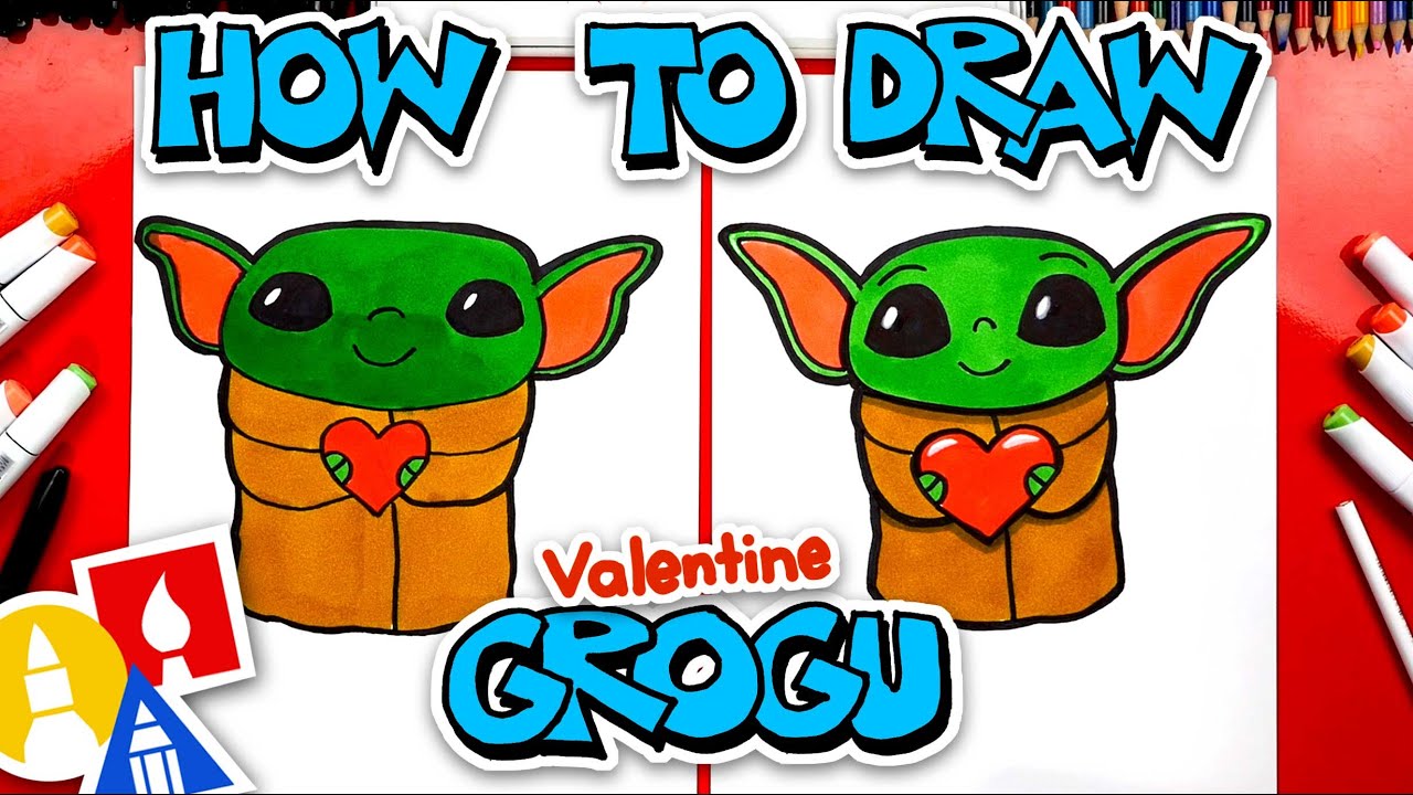 How To Draw Valentine's Baby Yoda (Grogu)