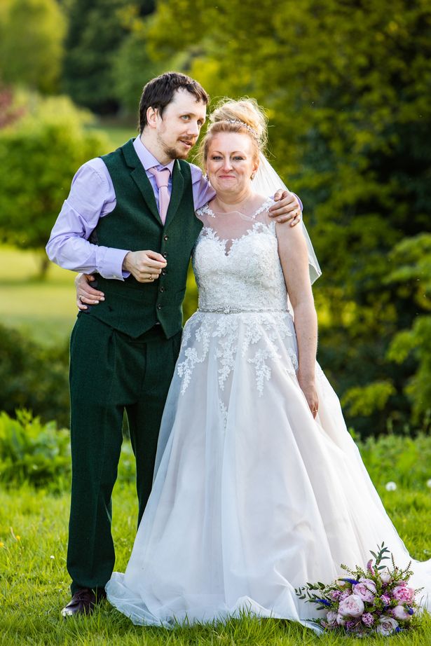 Wife dons wedding dress around the house and while gardening to keep romance alive