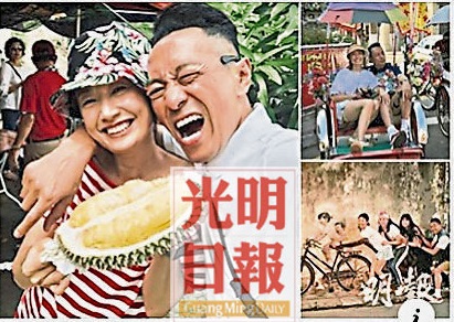 推介槟美食及文化 黑仔夫妇拍直播节目