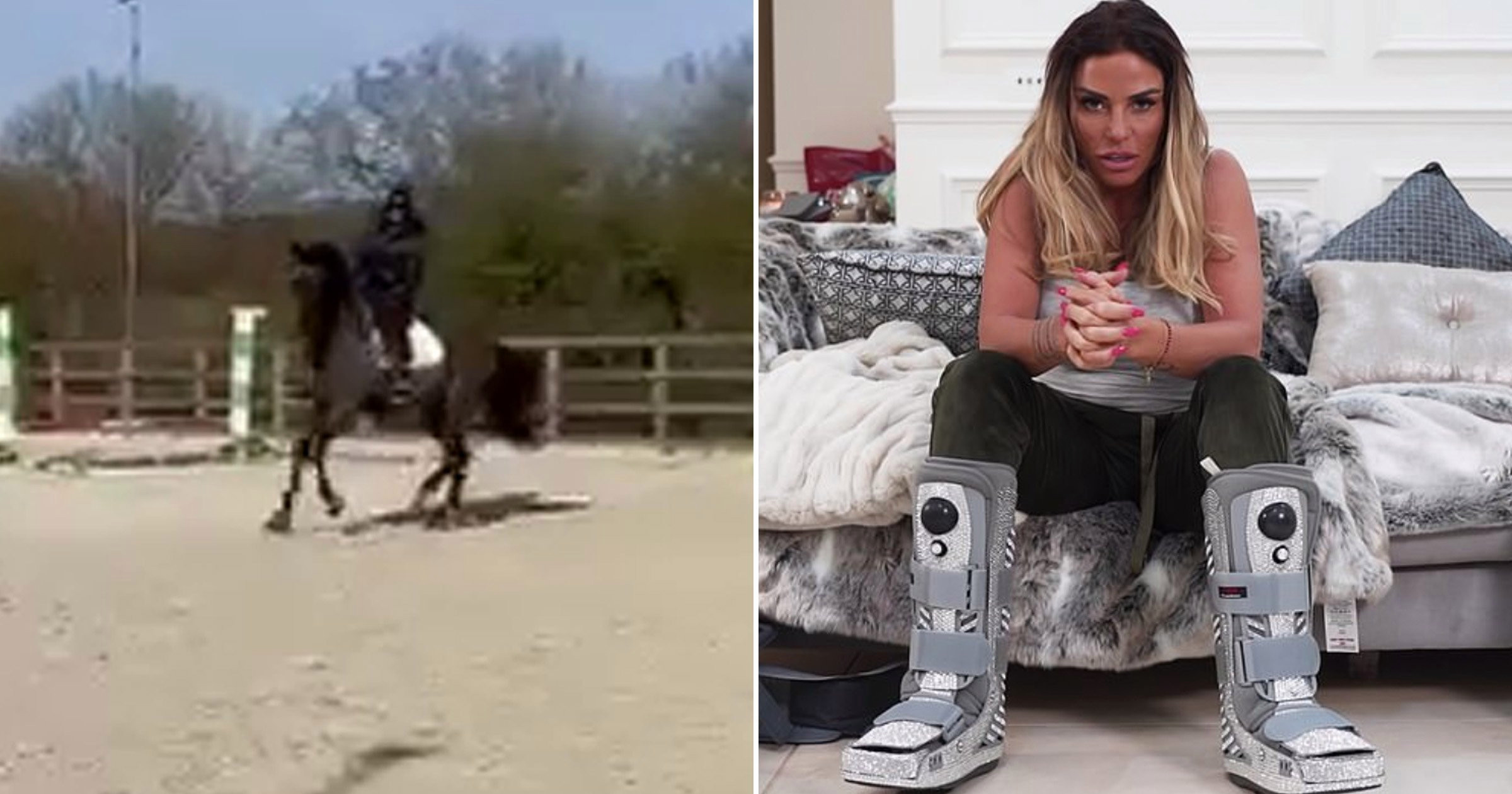 Katie Price gets back on horse after breaking both feet and being left ‘disabled for life’
