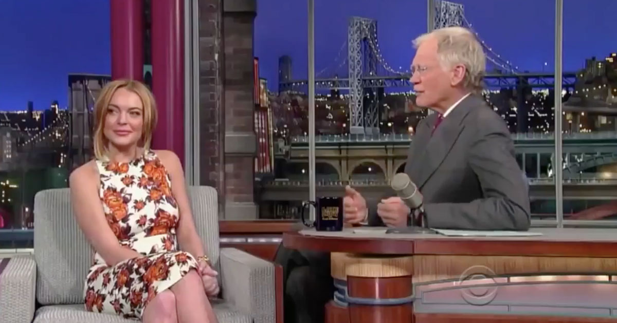 Letterman Mocks Lindsay Lohan’s Addiction Issues in Resurfaced Interview