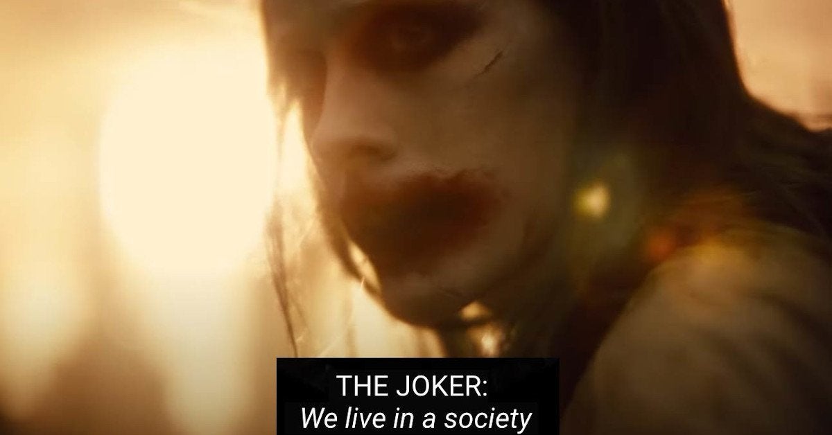 Justice League Snyder Cut Trailer Includes Joker "We Live In A Society" Meme